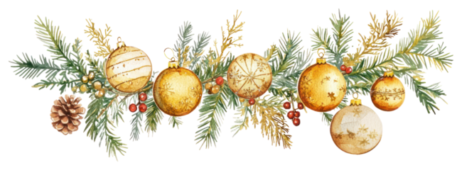 PNG Gold Christmas border christmas illustration ornaments.