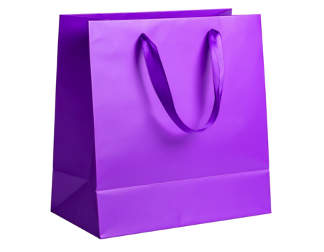 Purple gift bag with satin handles
