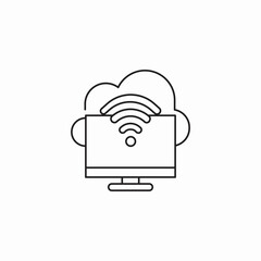 computer wifi cloud icon sign vector