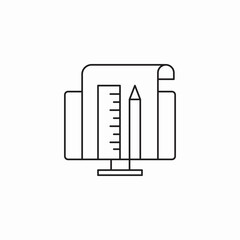 drafting on screen icon sign vector