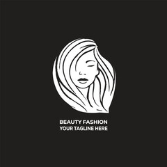 Elegant Beauty Fashion Logo – Woman Face Silhouette for Salon and Cosmetics Branding