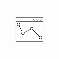 website stats graph icon sign vector