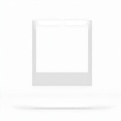 A blank, white polaroid-style frame isolated on a white background, casting a soft shadow.