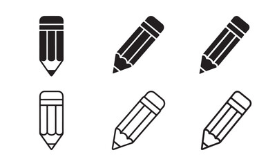 Pencil icon silhouette and outline vector