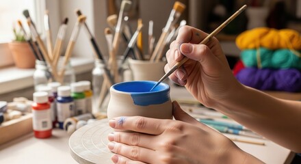 Therapeutic Hobby: Creative Hands Crafting Art for Mental Wellness