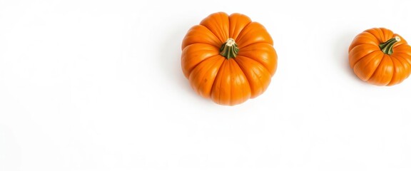 A whole, vibrant orange pumpkin sits on a pristine white background,  thanksgiving,  autumn