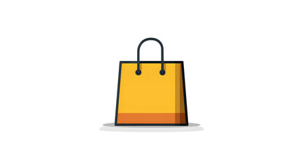 Shopping bag logo design on beige background