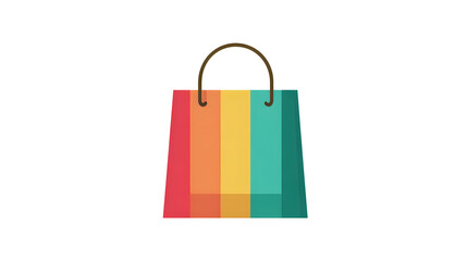 Shopping bag logo design on beige background