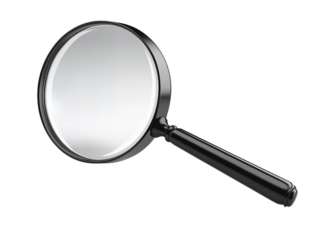 Magnifying Glass Optical Lens Zoom Tool, Detective Search Instrument, Science Exploration Isolated CutOut