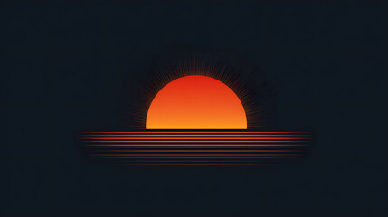Minimal Sun Icon – Sunrise and Sunset Line Art Design for Nature and Inspiration