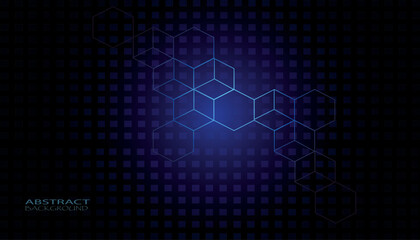 Abstract blue technology hexagonal background. vector, illustration