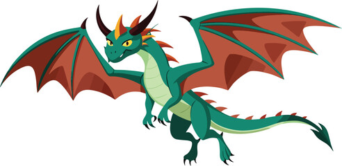 Dragon Wings Spread Sticker – Mythical Beast Silhouette Vector