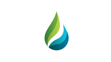 Eco water leaf logo design in green and blue colors