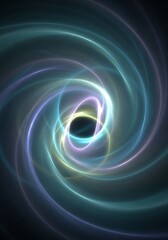 Obraz premium Luminous concentric circles emanate outward, a soft, spectral glow