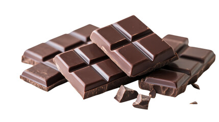 Dark Chocolate Bars Stacked isolated on a transparent background 