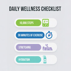Obraz premium Daily Wellness Checklist for a Balanced Life