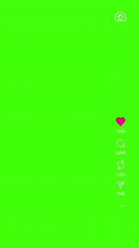 Vertical Video Overlay of Animated Reels Engagement Icons Growing &ndash; Likes, Comments, Shares. Chroma Key