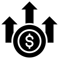 Increase icon for economy macro, business, website, application, printing, document, poster design, etc