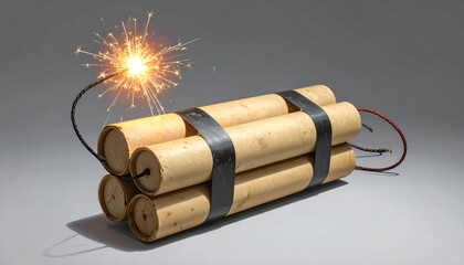 点火された古いダイナマイト