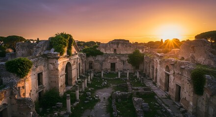 Fototapeta premium Ancient ruins sunrise