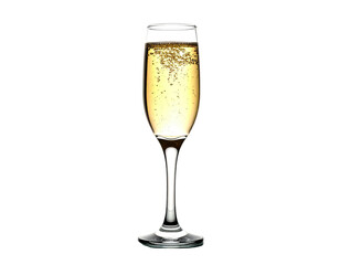 Champagne flute filled with bubbly drink