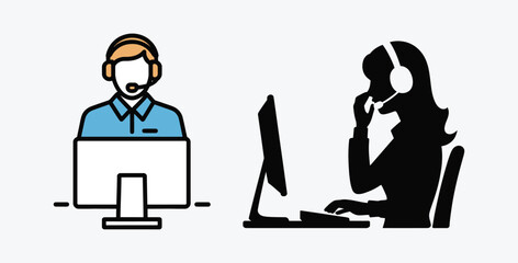 Call center agents provide customer service support in an illustration