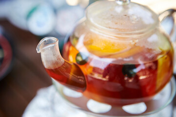 teapot and cup of tea