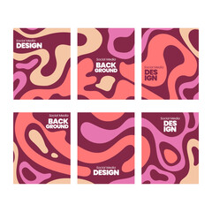 Pink Orange Abstract Fluid Organic Shapes Template