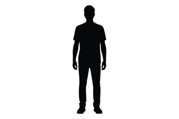 Silhouette of a man standing against a white background