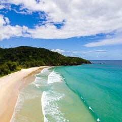 Tropical beach scene, turquoise water