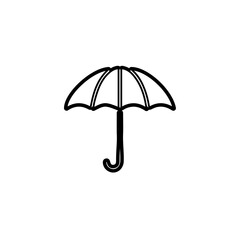 black umbrella icon vector isolated on white