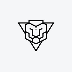 Geometric Triangle Lion Logo Design Inspiration