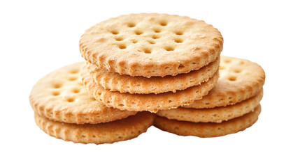 Stack of Round Biscuits isolated on a transparent background