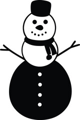 Cute Snowman With Carrot Nose On Transparent Background