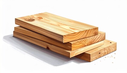 A staggered stack of smooth wooden planks with visible grain patterns rests on a flat surface, symbolizing carpentry materials, construction readiness, and natural texture in woodworking.