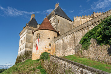 Scenic landscape view of famous medieval castle, Biron, Dordogne, France 