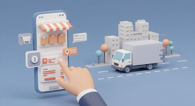 Online shopping delivery app interface
