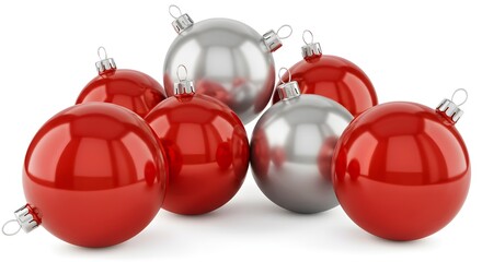 Red and silver christmas ornaments