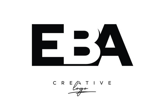EBA Creative Minimalistic Negative Space Latter Logo with Modern Monogram for Branding and Business Letter mark Logo with Initial Letters Logo Design for Branding.	