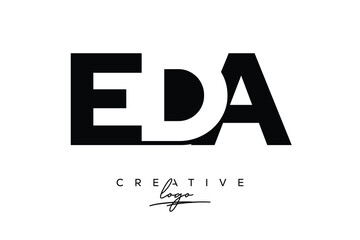 EDA Creative Minimalistic Negative Space Latter Logo with Modern Monogram for Branding and Business Letter mark Logo with Initial Letters Logo Design for Branding.	