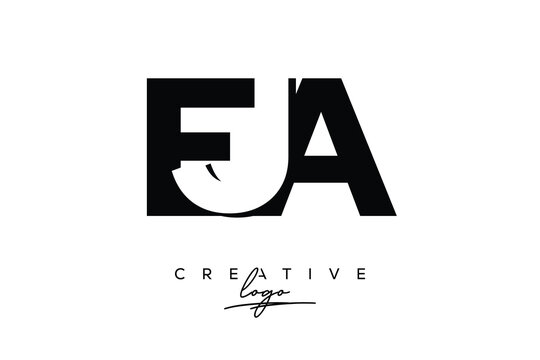 EJA Creative Minimalistic Negative Space Latter Logo with Modern Monogram for Branding and Business Letter mark Logo with Initial Letters Logo Design for Branding.	