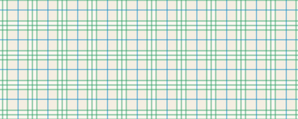 Soft pastel gingham pattern with green and blue hues. Trendy kids tartan plaid fabric design for clothing and accessories.