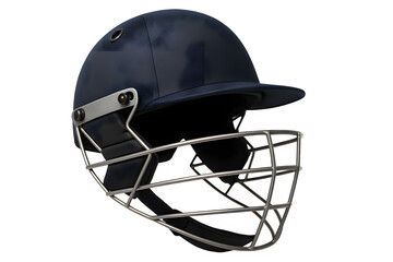 Protective Cricket Helmet with Metal Grill on White Background &ndash; Close-Up