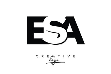 ESA Creative Minimalistic Negative Space Latter Logo with Modern Monogram for Branding and Business Letter mark Logo with Initial Letters Logo Design for Branding.	