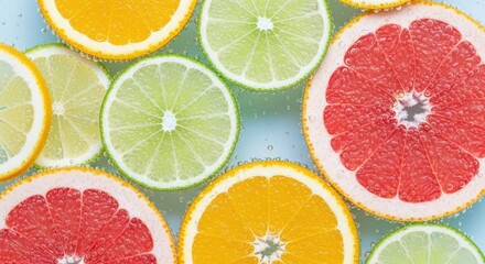 Vibrant Citrus Slices Bursting with Refreshing Flavors and Zesty Juices