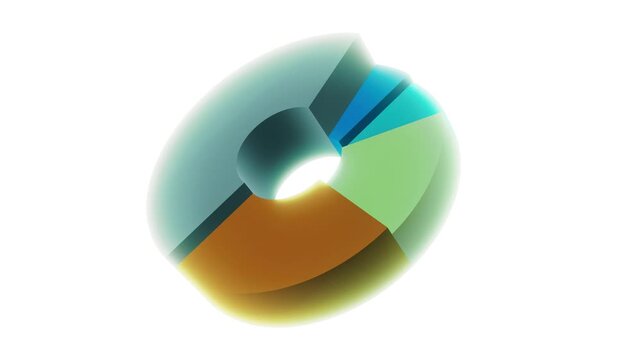 animation, loop, pie chart, infographic, diagram, chart, data, statistics, finance, business, economy, presentation, graphic, segments, growth, decrease, rise, fall, motion, seamless, design.