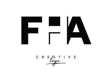 FHA Creative Minimalistic Negative Space Latter Logo with Modern Monogram for Branding and Business Letter mark Logo with Initial Letters Logo Design for Branding.	