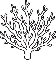 Obraz premium Stylized black and white illustration of a branching coral