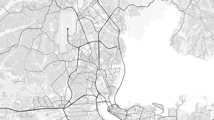 Lagos City Map. Minimalist black and white line art poster for printing, wallpaper, wall art for home and office decor