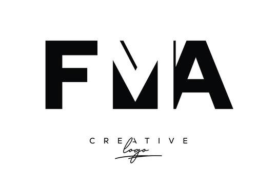 FMA Creative Minimalistic Negative Space Latter Logo with Modern Monogram for Branding and Business Letter mark Logo with Initial Letters Logo Design for Branding.	